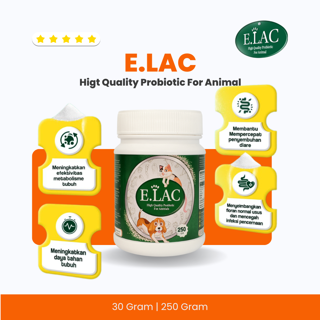 E.LAC Probiotic obat diare kucing kitten | probiotik kucing anjing | obat pencernaan kucing anjing