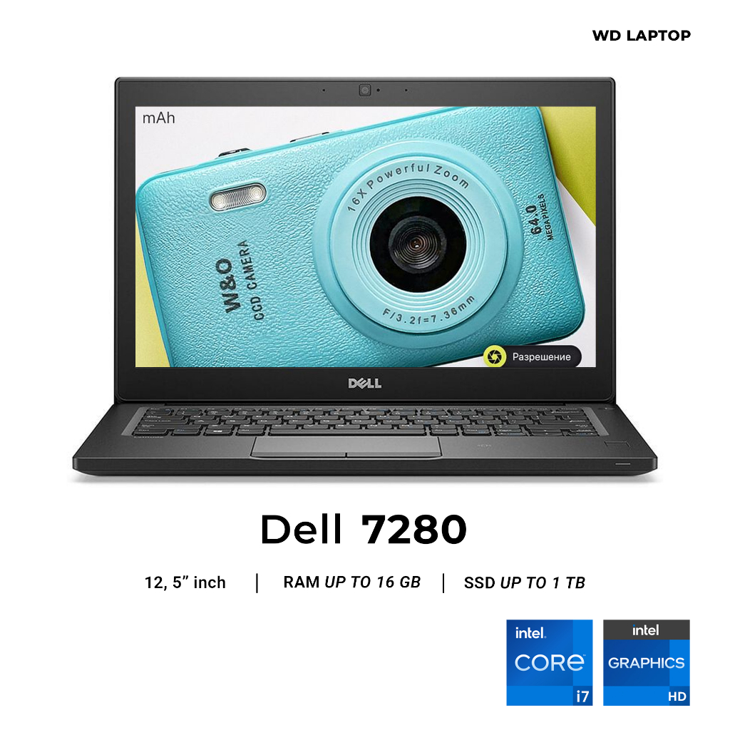 Laptop Dell Latitude 7280 intel Core i5 Gen 7 RAM 16 GB SSD 1 TB NVME + FREE TAS & MOUSE WIRELESS