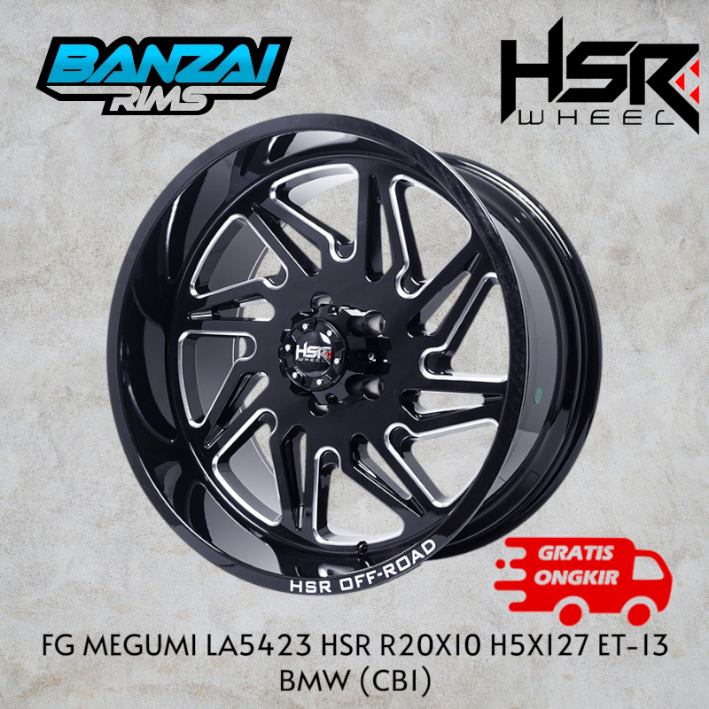 HSR FG MEGUMI R20X10 H5X127 ET-13 BMW (CB1) /velg racing model off road ring 20 lebar 12