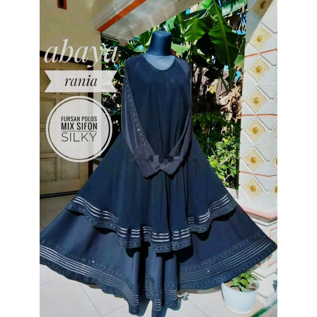 Abaya Rania Fursan Ambrella ala saudi embos satin Armani silk