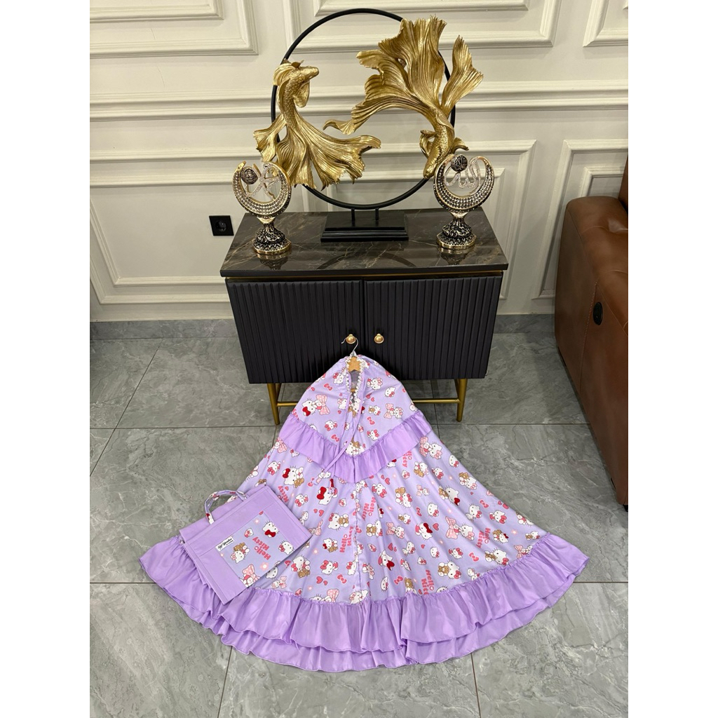 Mukena Anak Motif Umur 8-10 tahun Free Sejadah