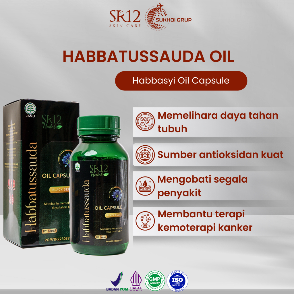 SR12 Habbatussauda Oil Capsule Premium Grade A Memelihara Daya Tahan Tubuh Habbasyi Oil Kapsul