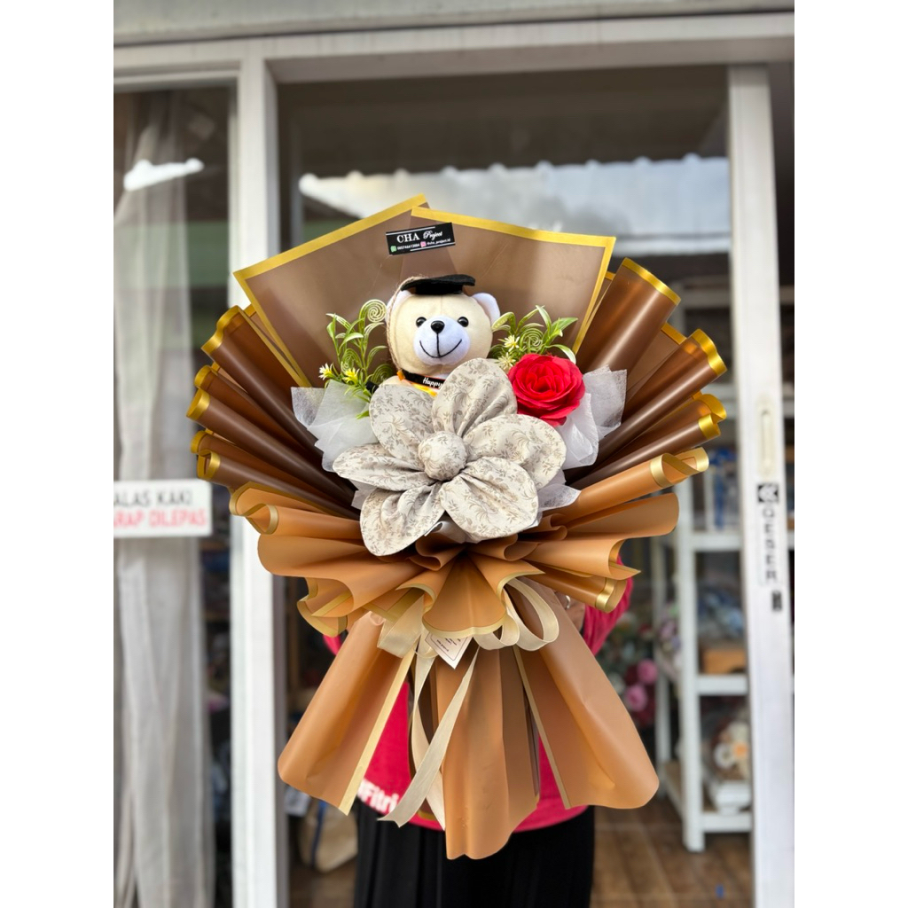 BUKET WISUDA BUKET HIJAB DAN BONEKA WISUDA