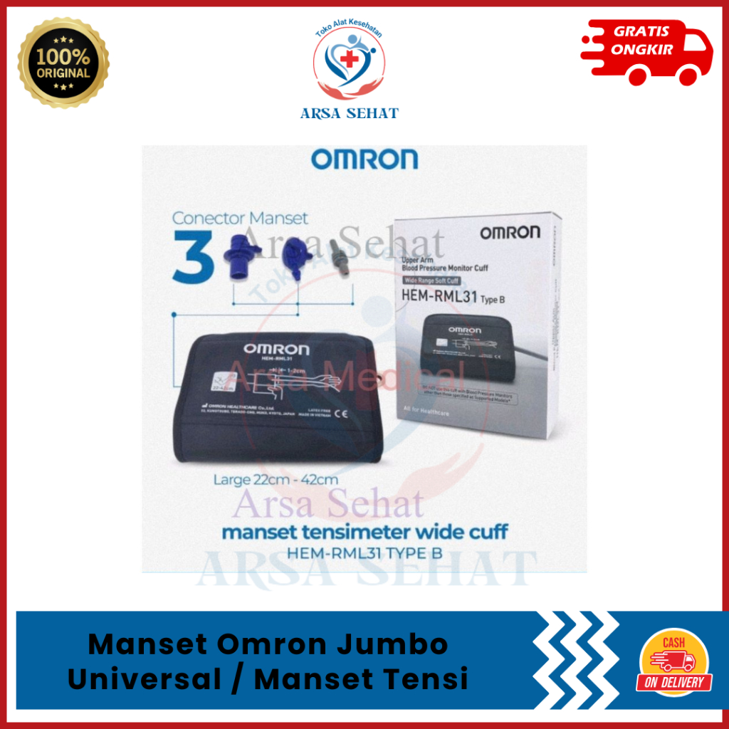 Manset Omron Jumbo Universal / Manset Tensi Digital Omron / Manset Jumbo