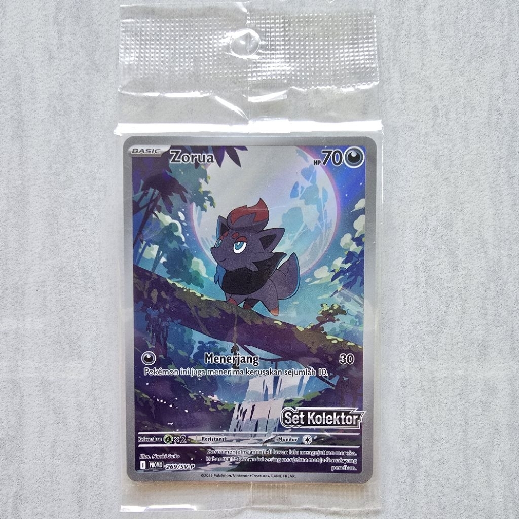 Zorua Promo Set Kolektor Seri Hitam Putih Sealed 269/SV-P - Kartu Pokemon TCG Indonesia