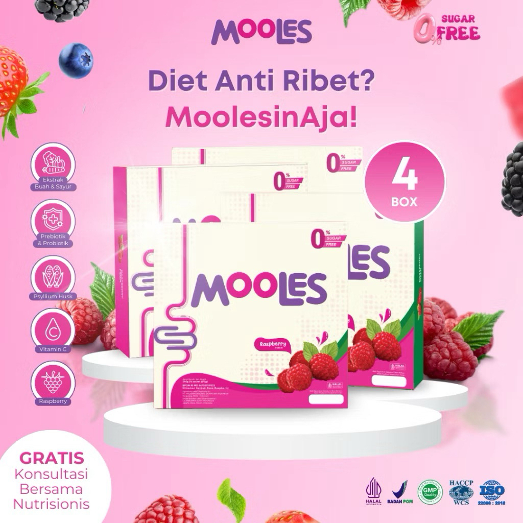 Mooles Fiber Drink — Minuman Serat Alami Setiap Hari Isi 4 Box