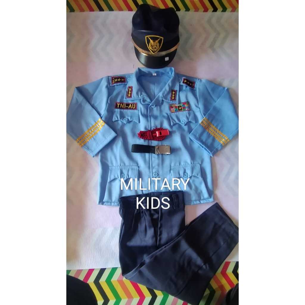 Seragam Profesi Anak AU TNI AU Lengkap Seragam TNI AU Anak Kostum Militer Keren untuk Usia 3–8 Tahun