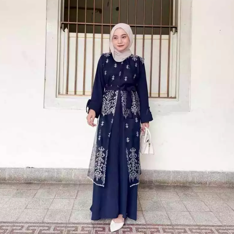 Kiyomi Set Gamis Outer Brukat Elegance Dress Pesta & Kondangan | Maxi Dress Layered| Dress Mewah