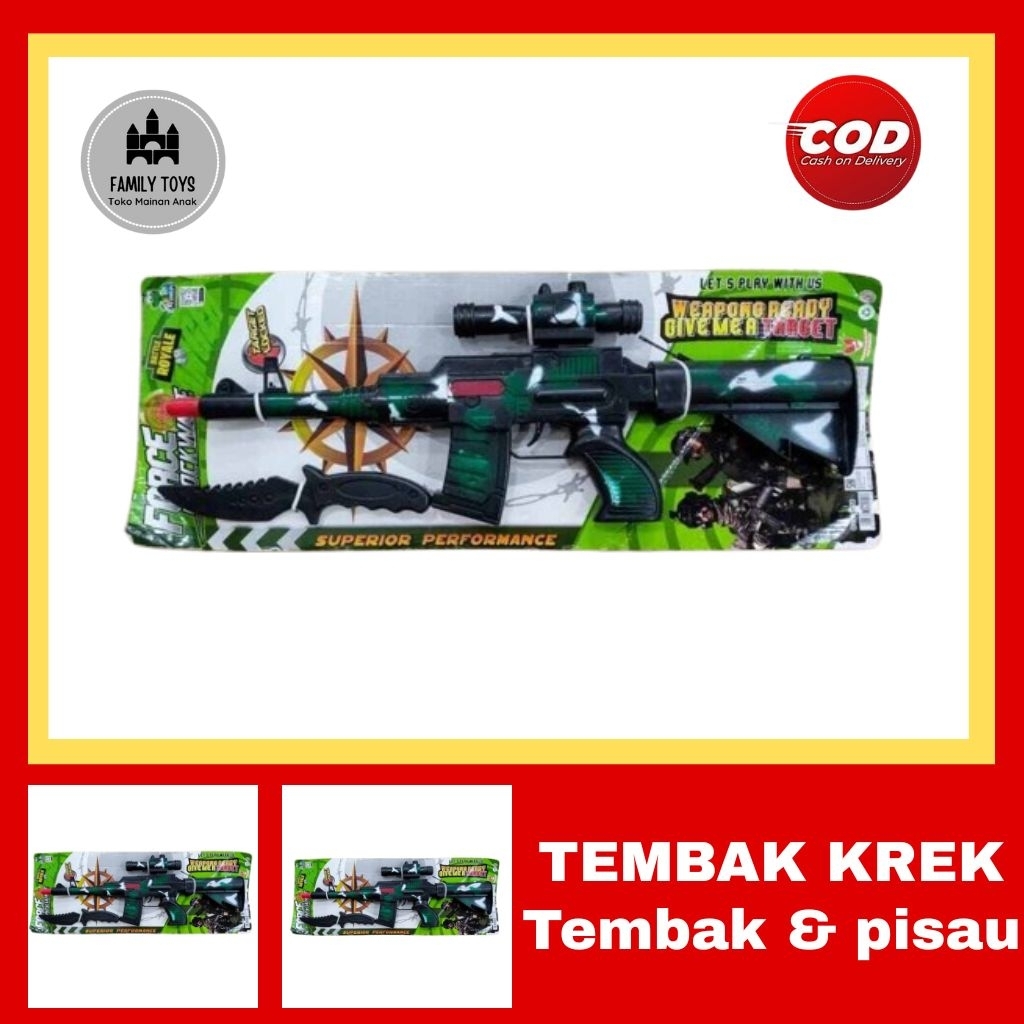 Mainan Tembak bunyi krek model tentara army termurah,Tembak anak ada suara,Tembak tentara
