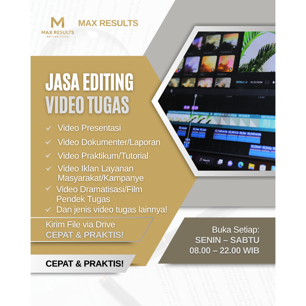 Jasa Edit Video Tugas - Cepat 1-3 Hari