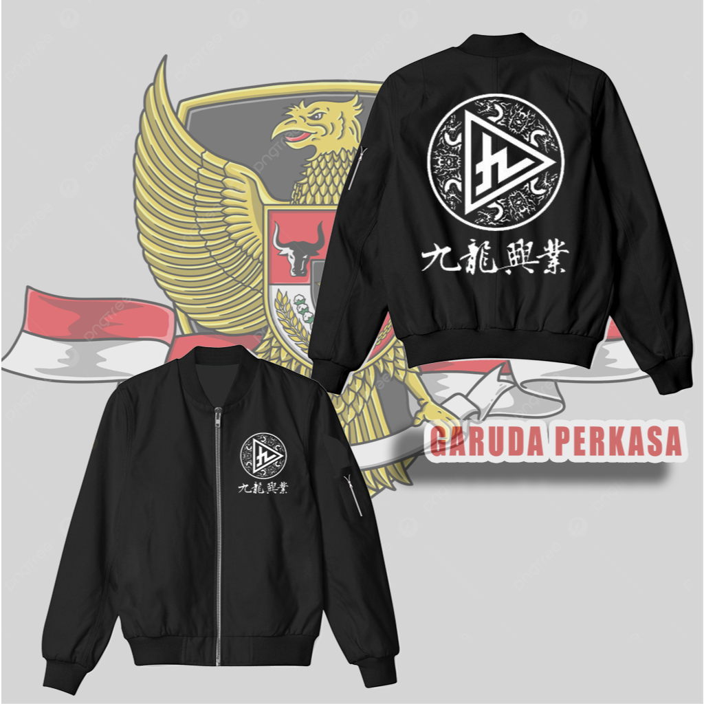 Jaket bomber pria Kuryu Group 9 naga High and low sword