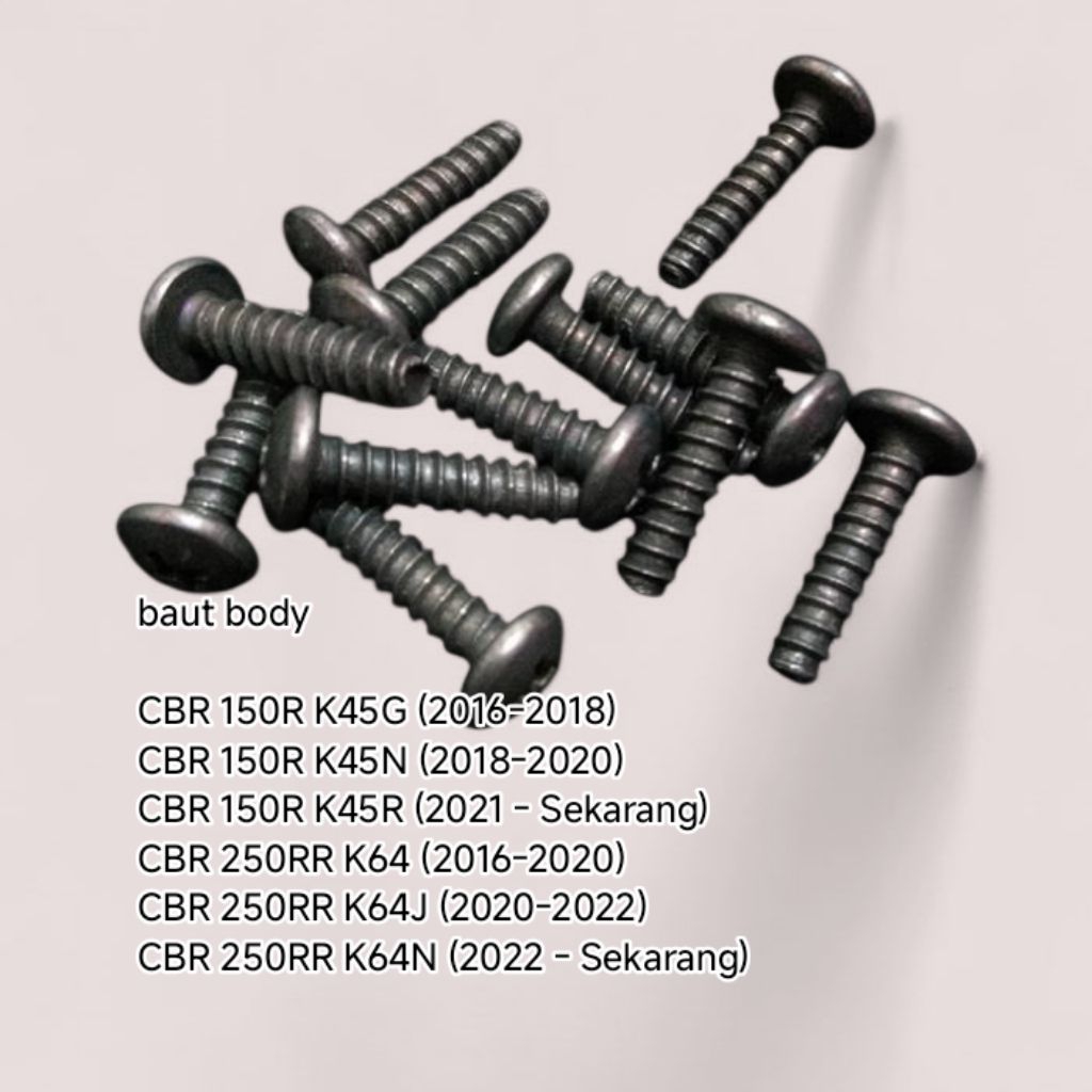 baut body CBR 150R, baut body CBR 250RR 20pcs