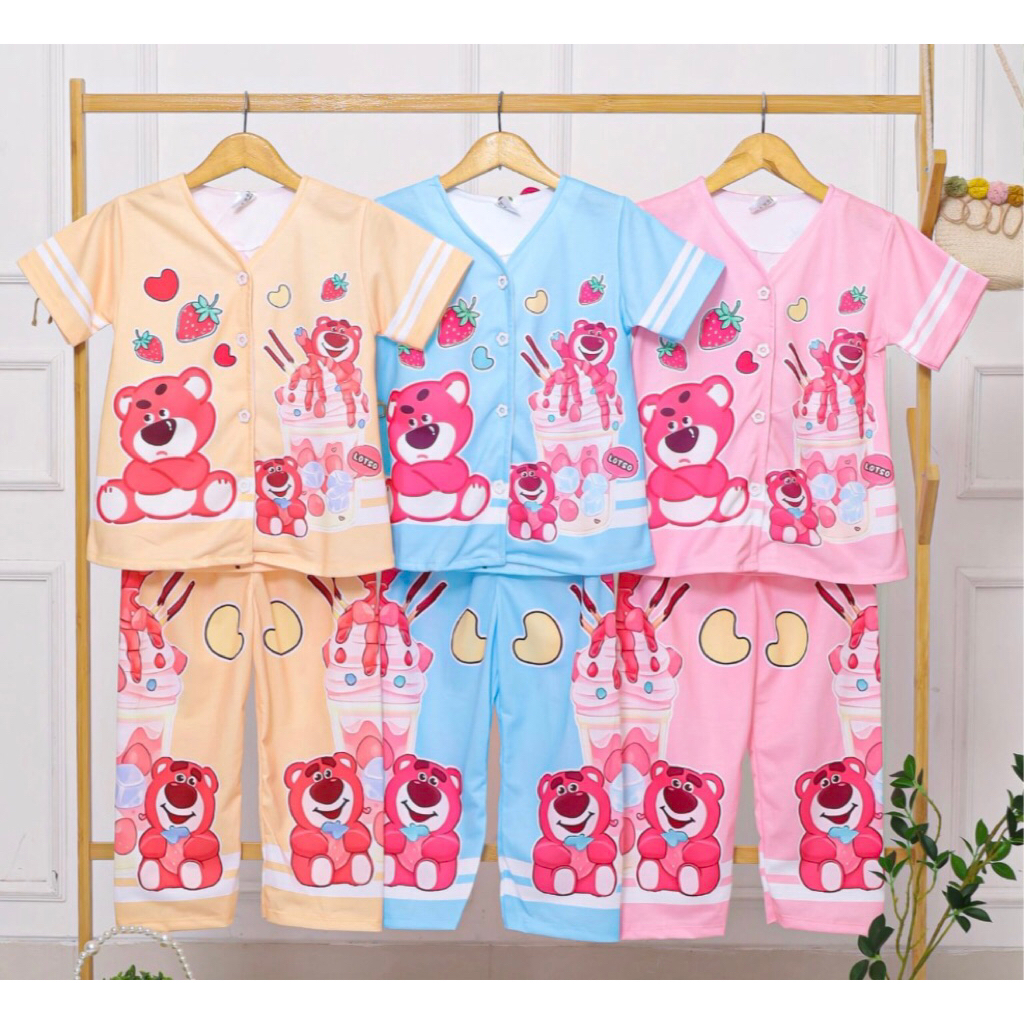Baju Tidur / Piyama Anak Perempuan 1-6 Tahun Motif Lotso