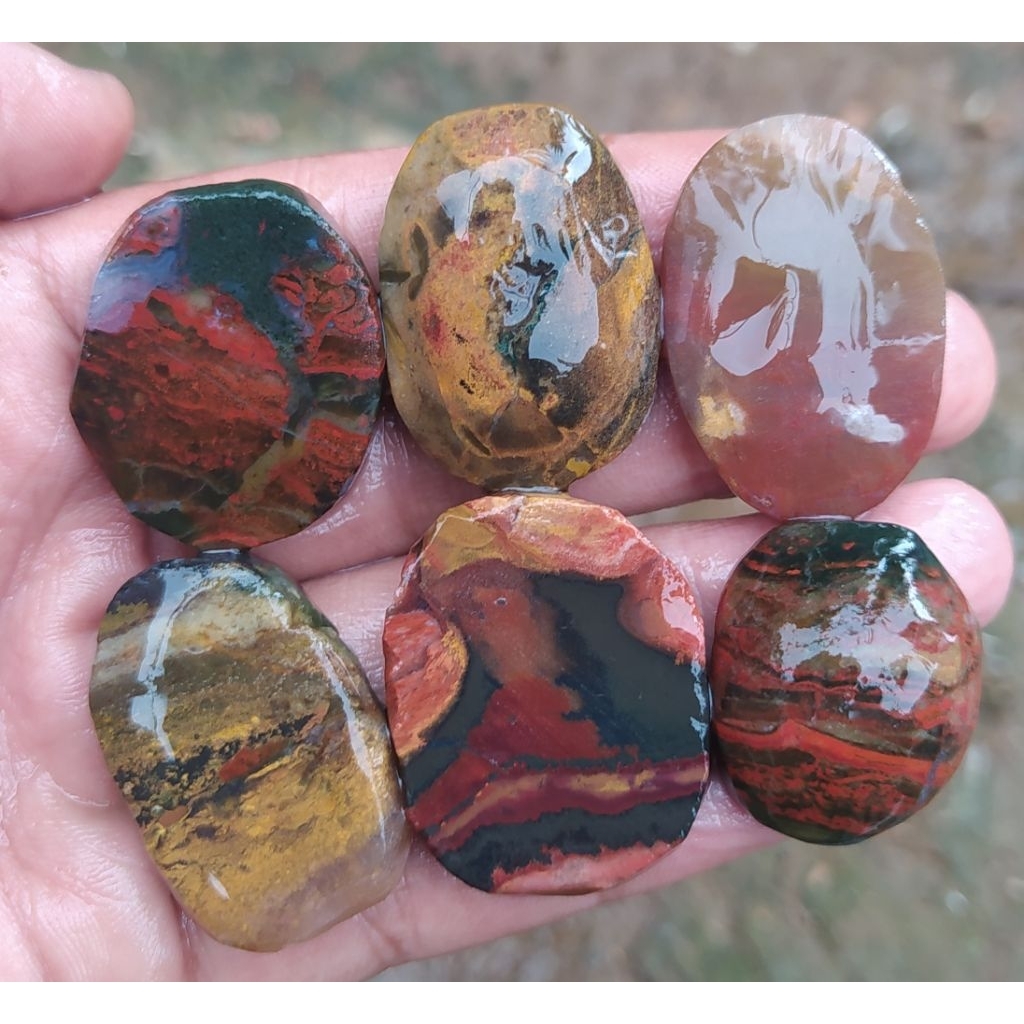 (COD) batu akik varian pancawarna garut cristal clasik baru pola borongan hemat