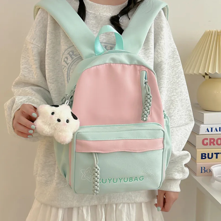 Tas Sekolah Pink Tas Sekolah Anak Perempuan SMP Tas Sekolah Perempuan Tas Ransel Tas Wanita Fashion 