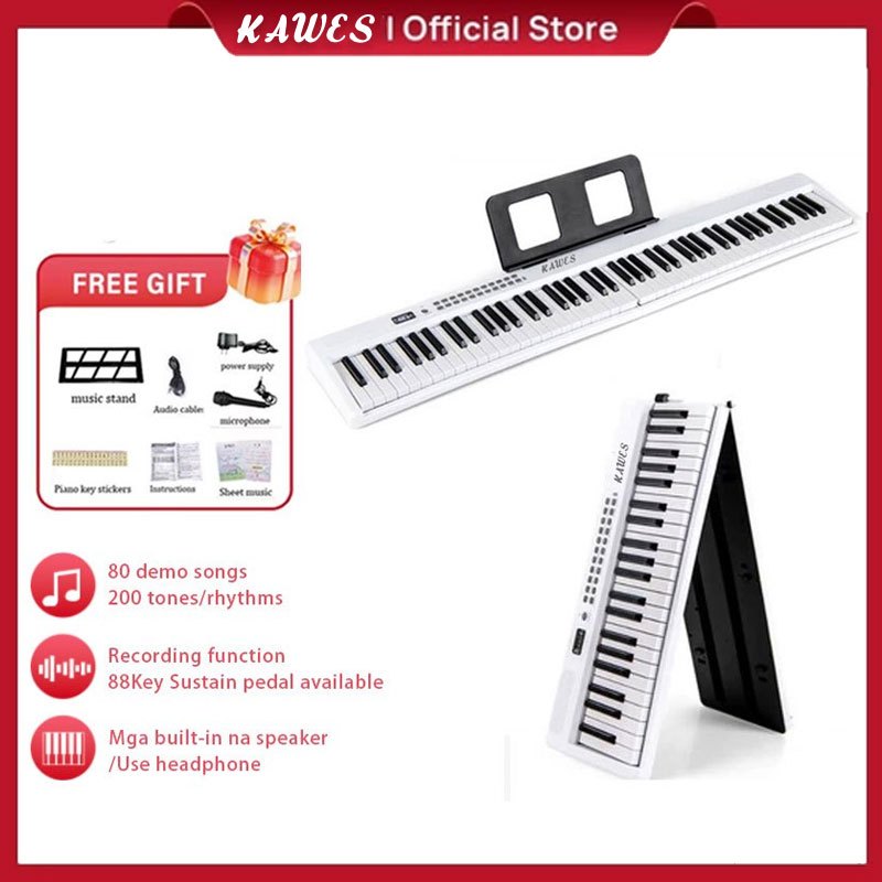 KAWES 88-tuts piano lipat piano elektrik pintar 88-tuts keyboard portabel keyboard piano dapat dilip