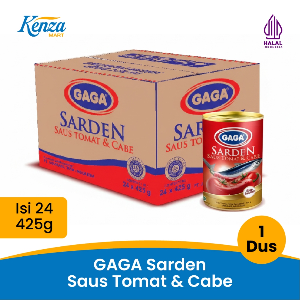 Gaga Sarden Saus Tomat & Cabe 425gr (1 dus = 24 pcs)