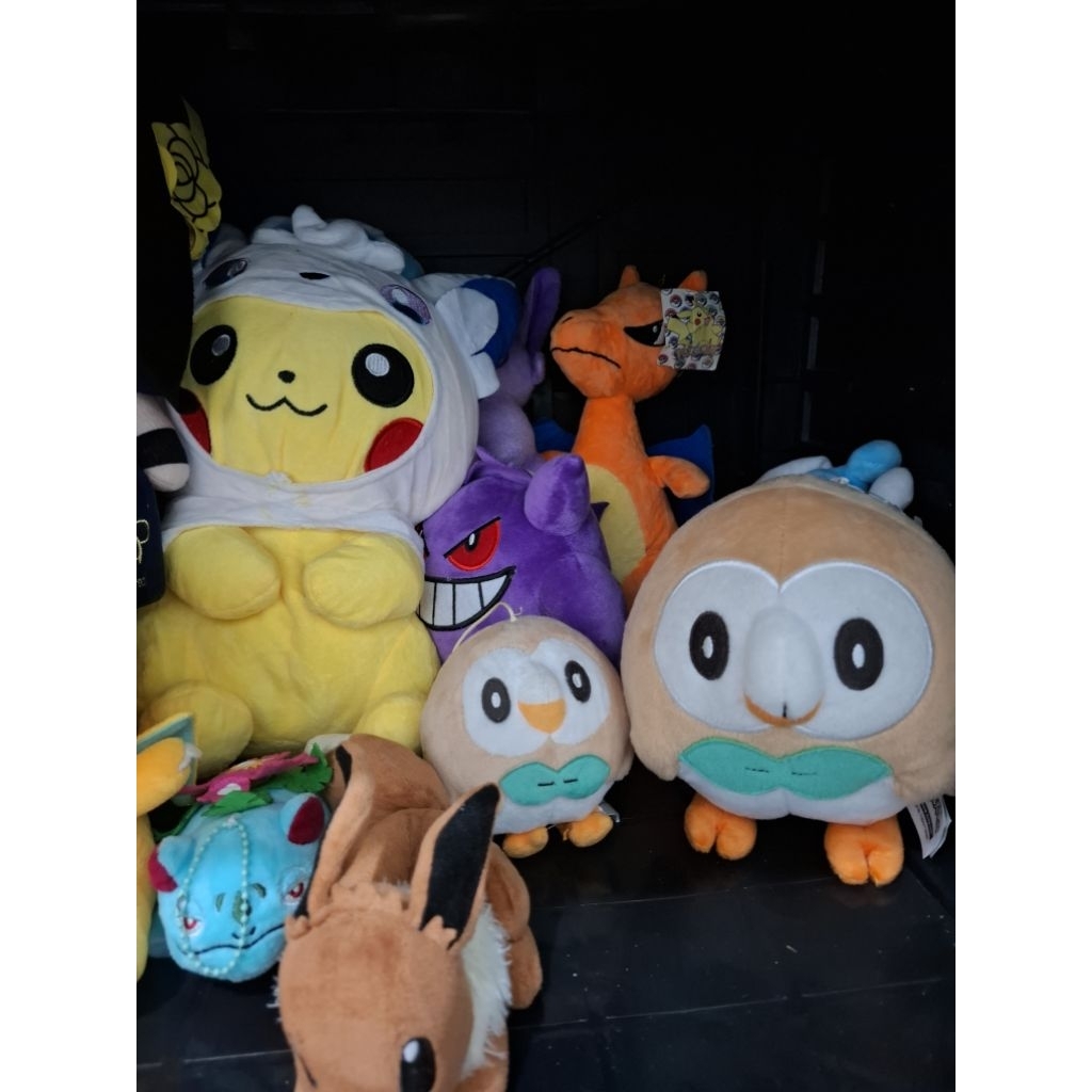 Boneka Pokemon Pikachu, Rowlet, Gengar, Venusaur