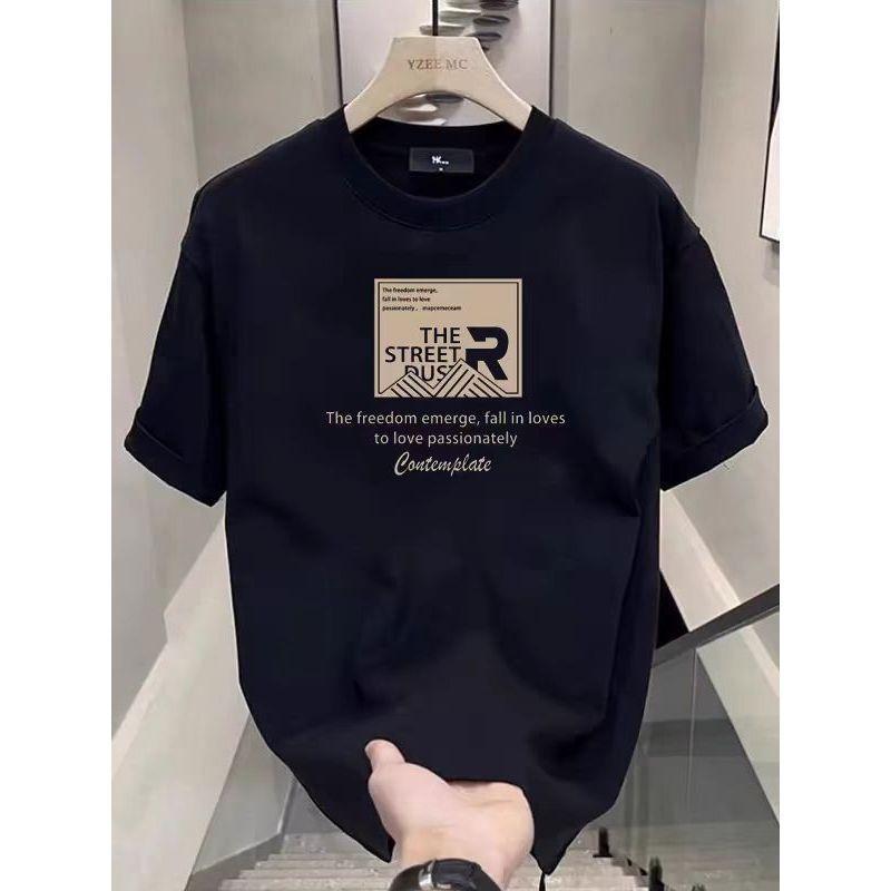 Kaos bergaya retro pria terbuat dari 100% katun murni dengan potongan longgar retro yang keren merup