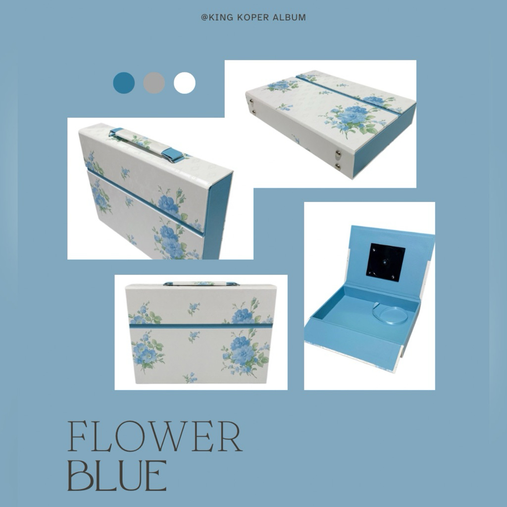 BOX KOPER ALBUM FOTO 20X30 WALLPAPER BIRU