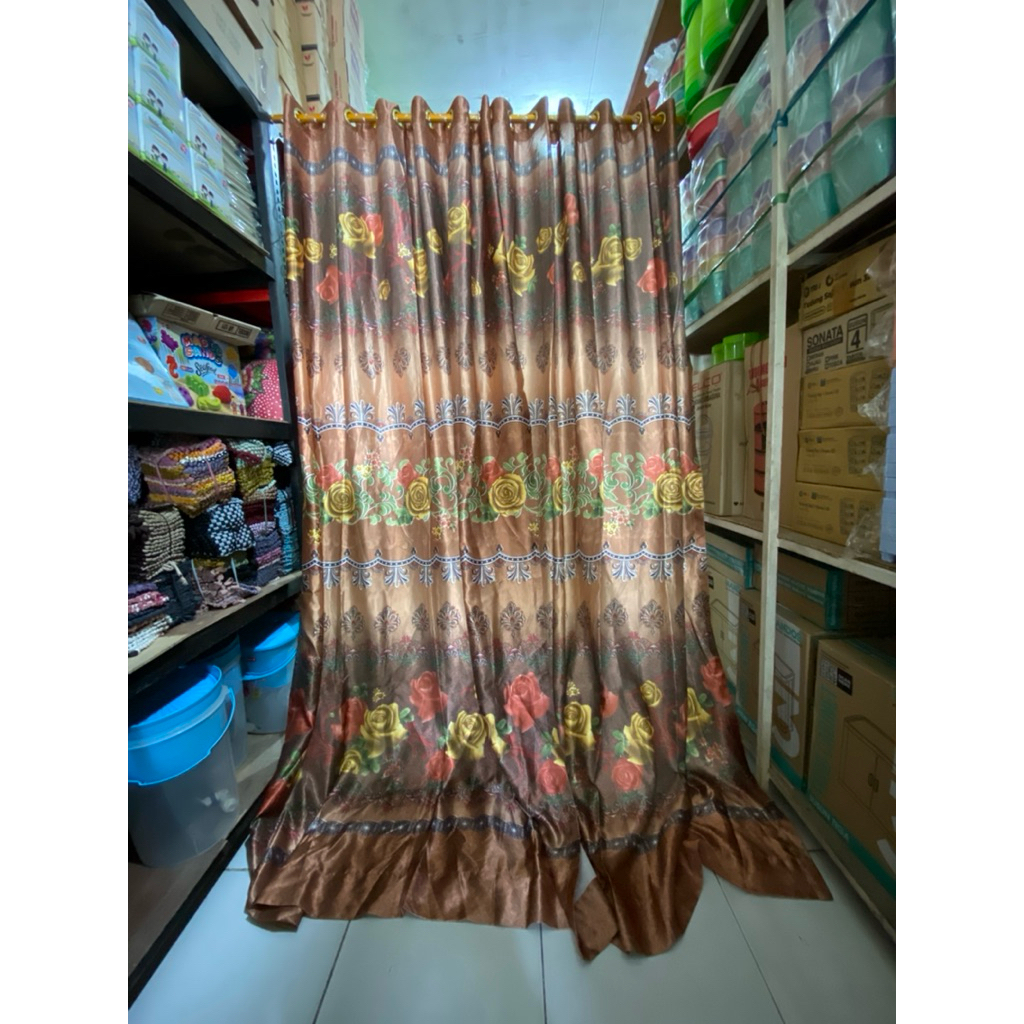 Gorden Blackout Mewah Motif bunga tulip prinmas,Realpict 100%