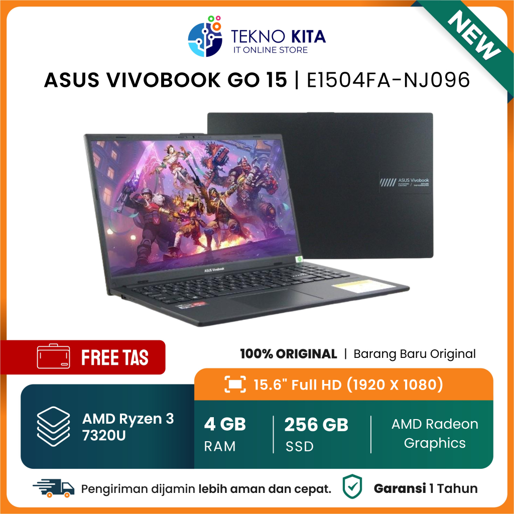 Laptop Asus Ryzen 3 Untuk Admin / Accounting Input Data - AMD RYZEN 3 7320U - 4GB DDR5 - 256GB SSD -