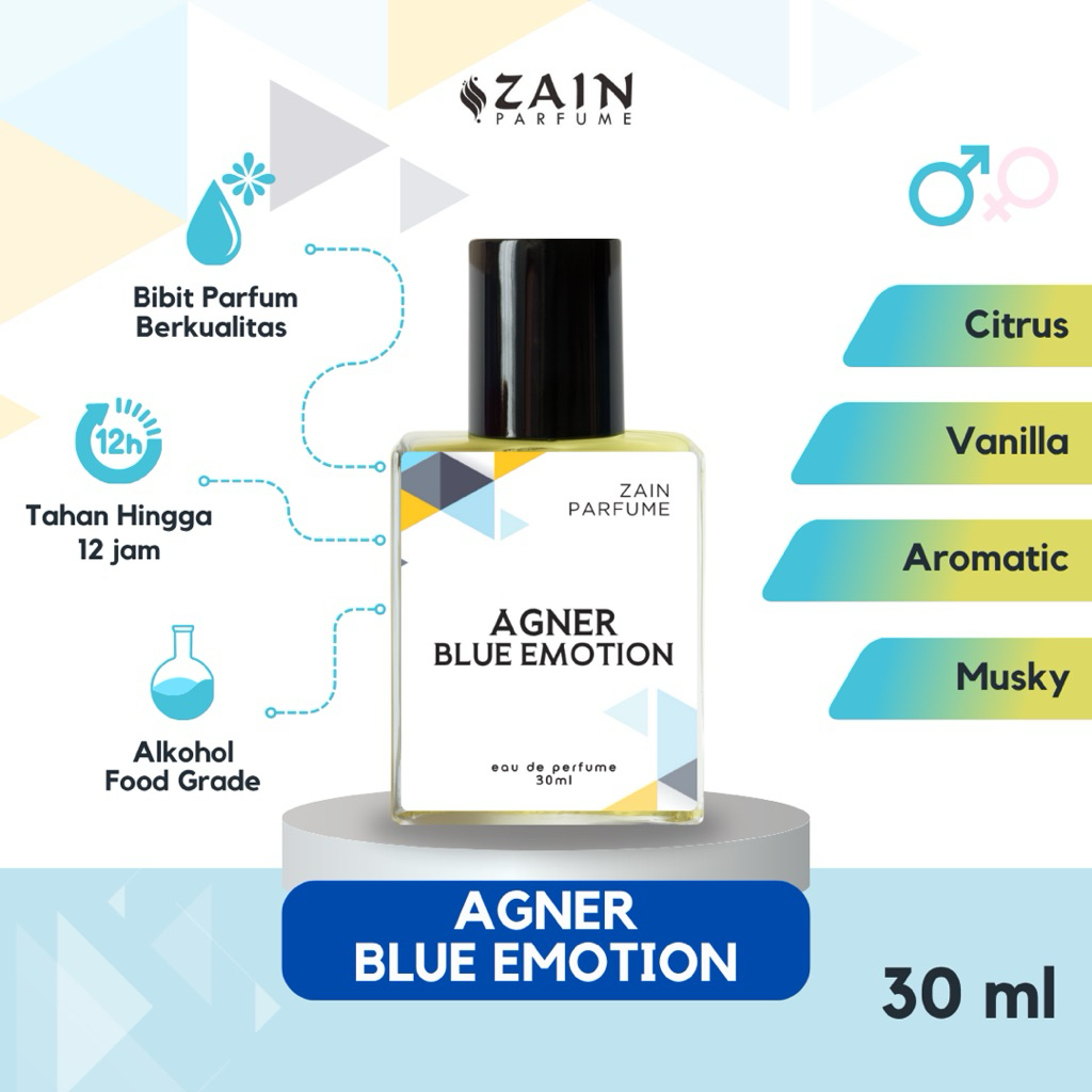AGNER BLUE EMOTION by ZAIN PARFUM - Parfum Pria Isi 30ml Spray Original | Searah Blue Emotion