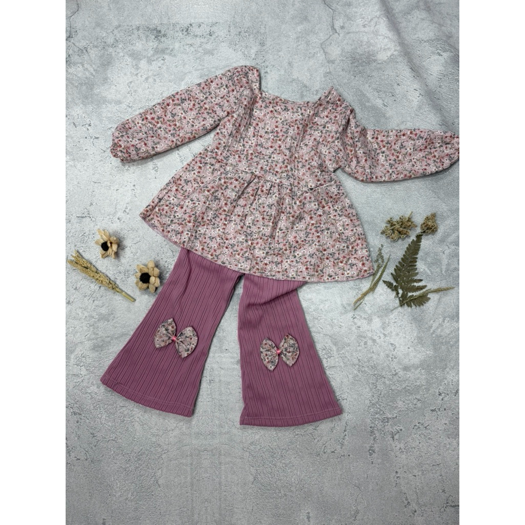 one set PP anak crinkle//celana cutbray pita//muslim//