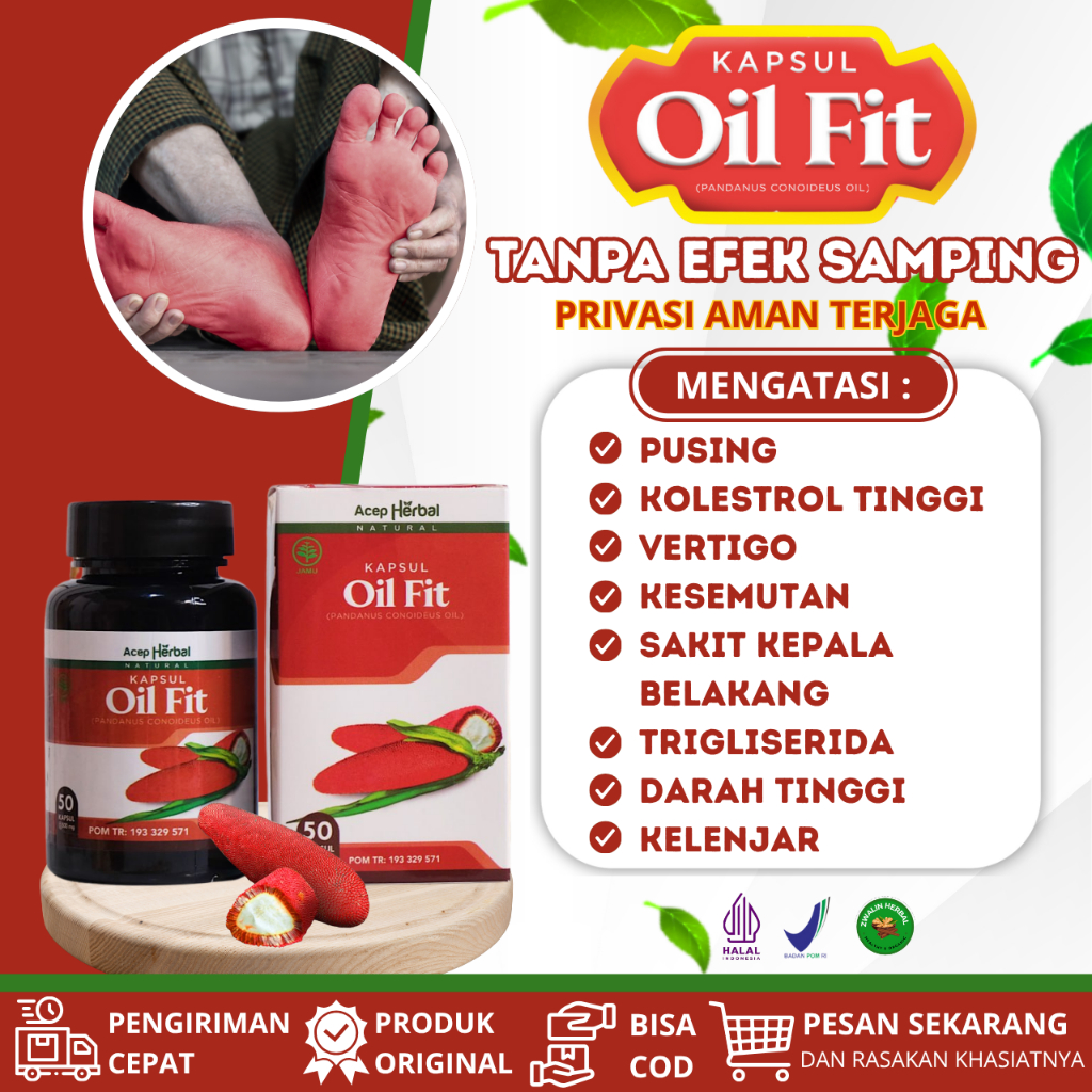 Obat Kolesterol Tinggi Penurun Lemak Darah Tinggi Gula Darah Tinggi  OilFit 50 Kapsul