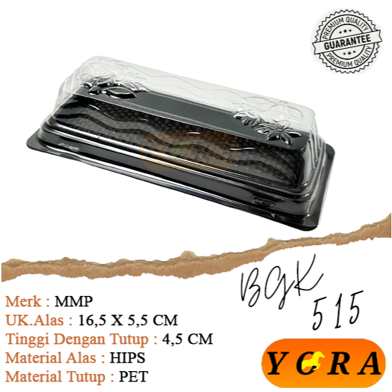[20 PCS] Tray Mika Bolu Gulung Mini BGK 515 / Tray Bolu Gulung 16 Cm / Tray Bolu Gulung Kotak / Mika