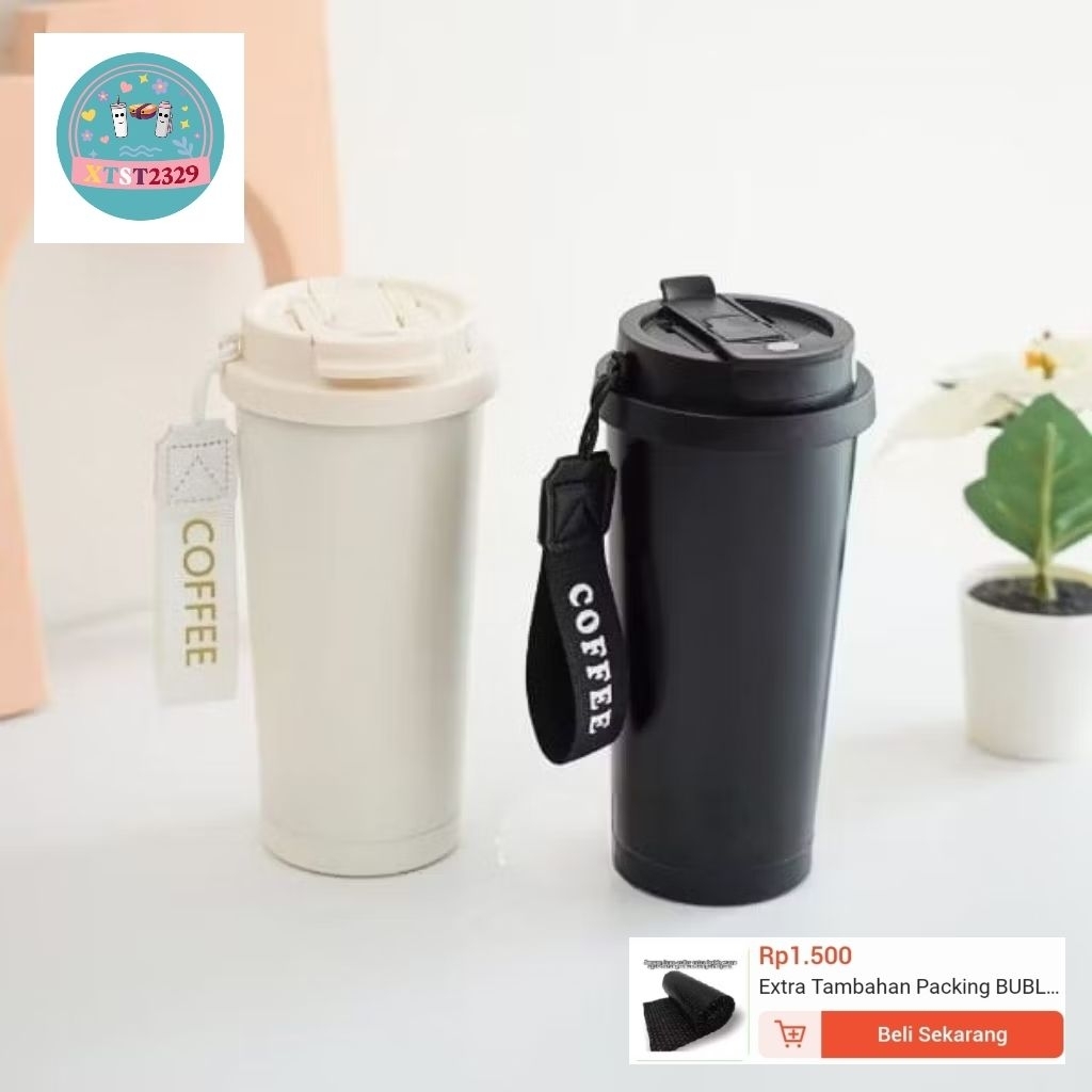 Tumbler Kopi kenangan Polos Stainless Steel SUS 316. Termos Kopi 530ML Mug Gelas Tahan Panas Dingin