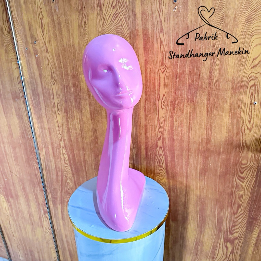 Manekin kepala | Manekin Kepala Long Neck | Manekin Kepala Bangau Hijab Pink | Manekin Kepala Bango 