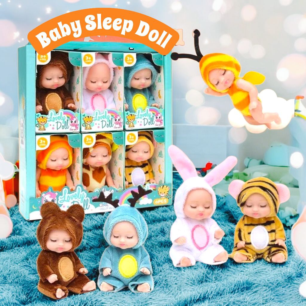 Mainan Boneka Bayi Super Mini Reborn/Newborn | Baby Sleep Doll Perempuan Tidur Mini Lucu Mirip Asli