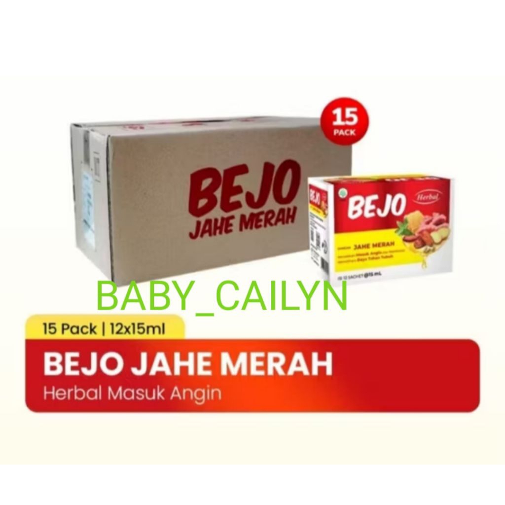 BEJO JAHE MERAH 1 karton ( 15pack @12sachet)-Meredakan Masuk Angin meriang Mual
