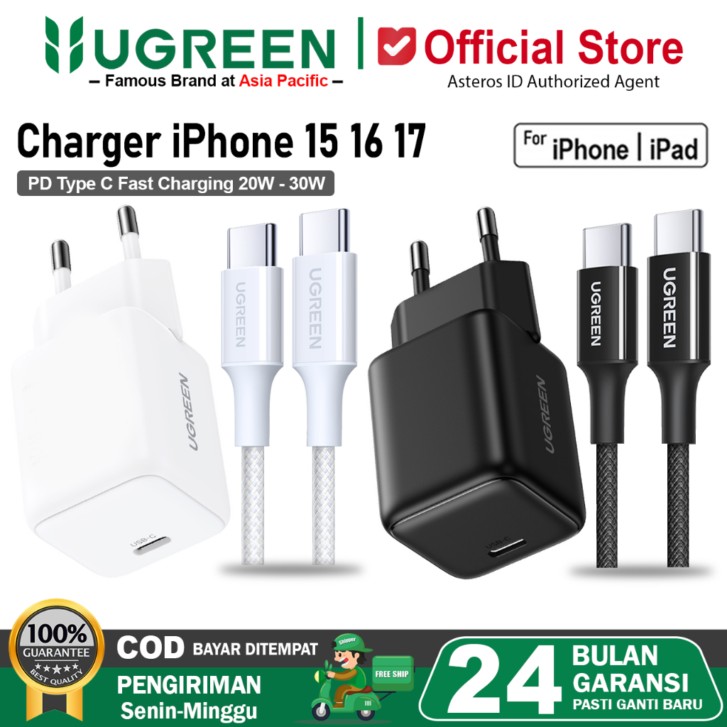 UGREEN Charger iPhone 15 16 Plus 16 Pro Max 17 17 Air PD Type C Fast Charging 20w-30w