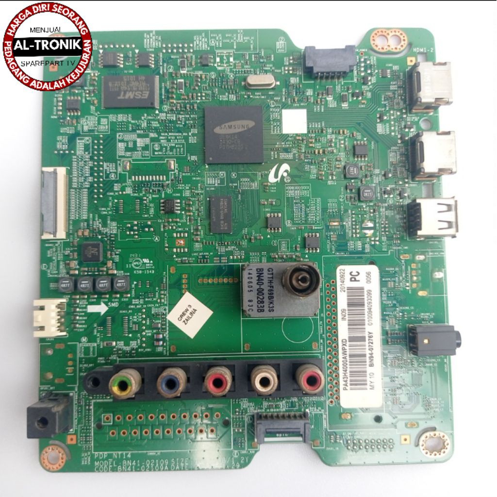 MAINBOARD TV PLASMA SAMSUNG 43 INCH MODEL PA43H4000 MODUL MB MAIN BOARD PA 43H4000