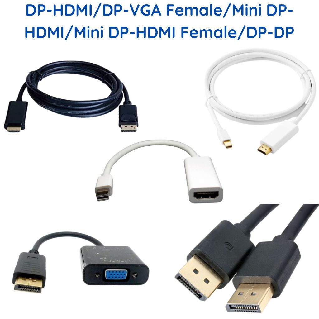 Kabel DisplayPort to HDMI Male / DisplayPort to VGA Female / Mini DisplayPort to HDMI Male / Mini Di
