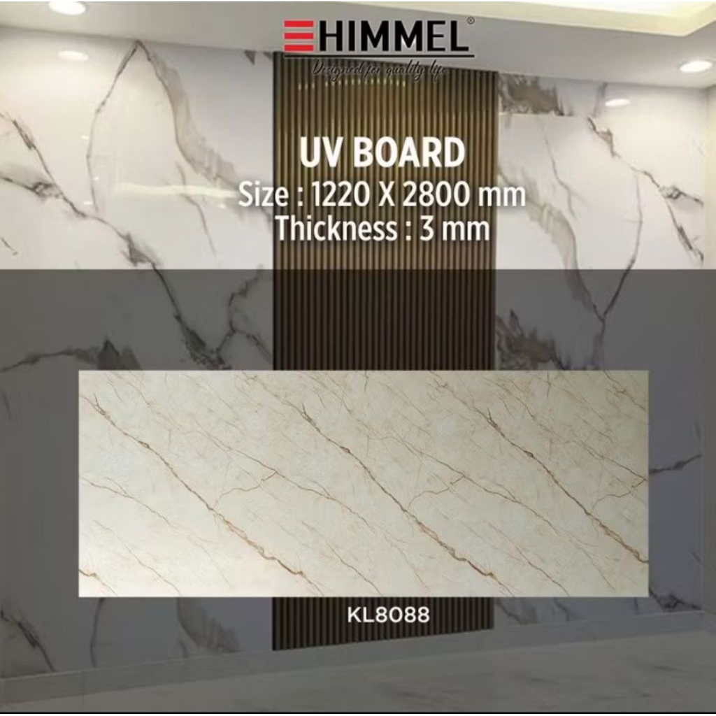 HIMMEL Marmer PVC Dinding / UV Board Lembaran