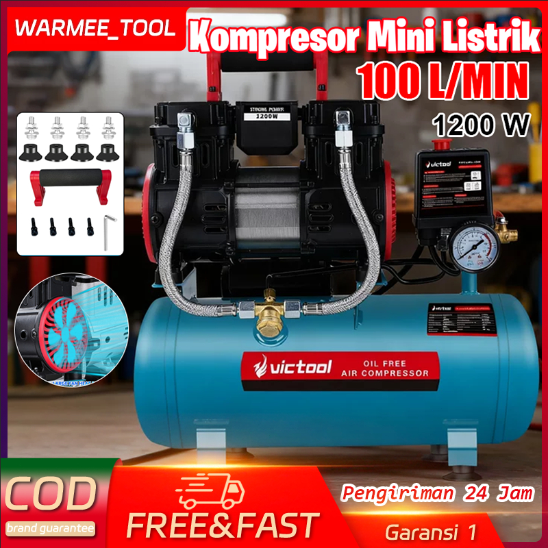 WARMEE Mesin Kompresor Angin Kompresor angin mini listrik 100L/min Kompresor angin mini listrik 1200