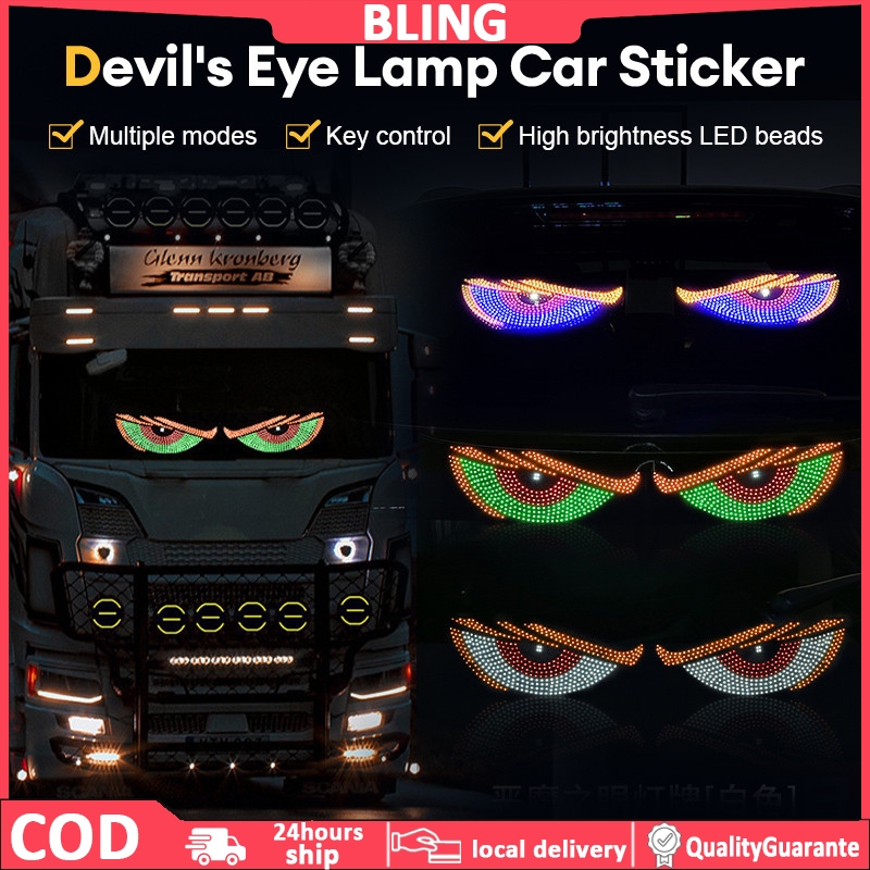 Lampu Devil Eye Merk Multi Mode Layar Tampilan LED Truk Depan Belakang Kaca Depan Mobil