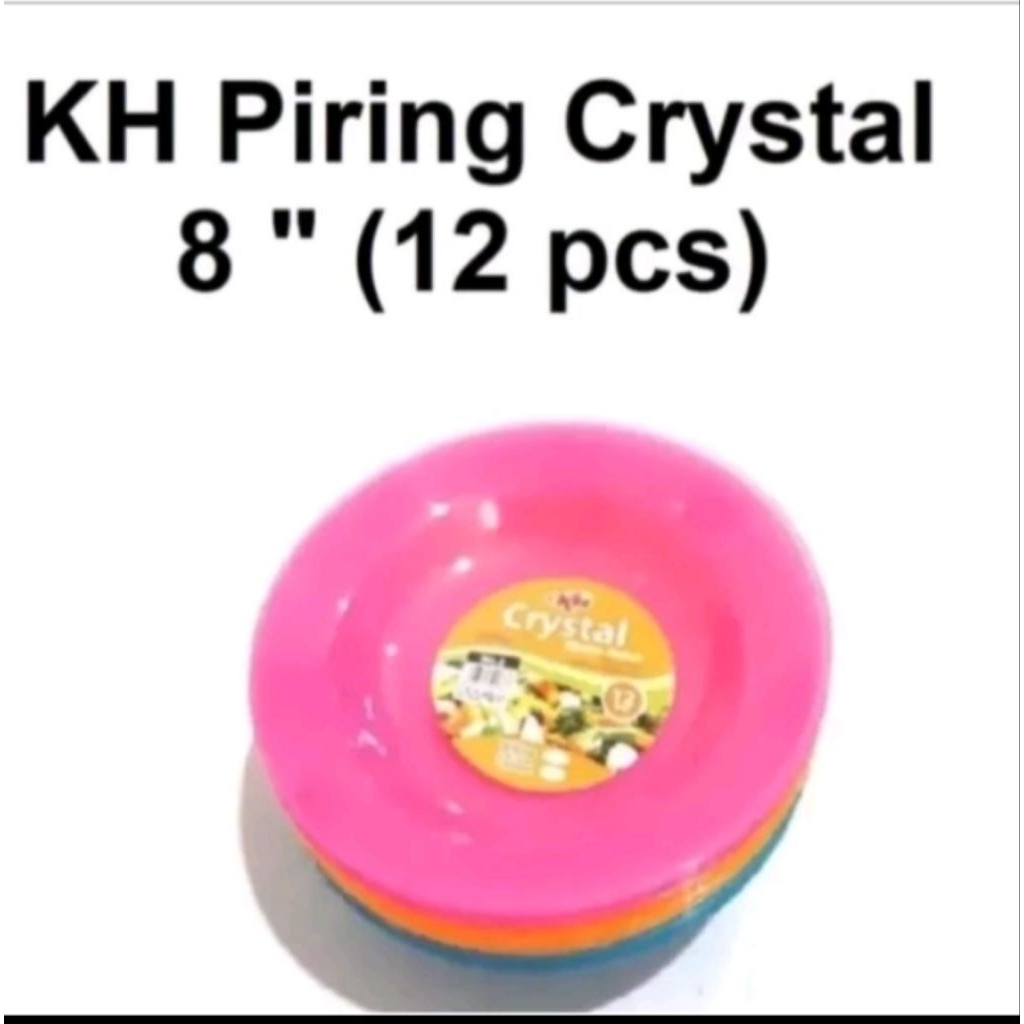 1LUSIN/PIRING/PLASTIK/PIRING MAKAN/CRISTAL KH