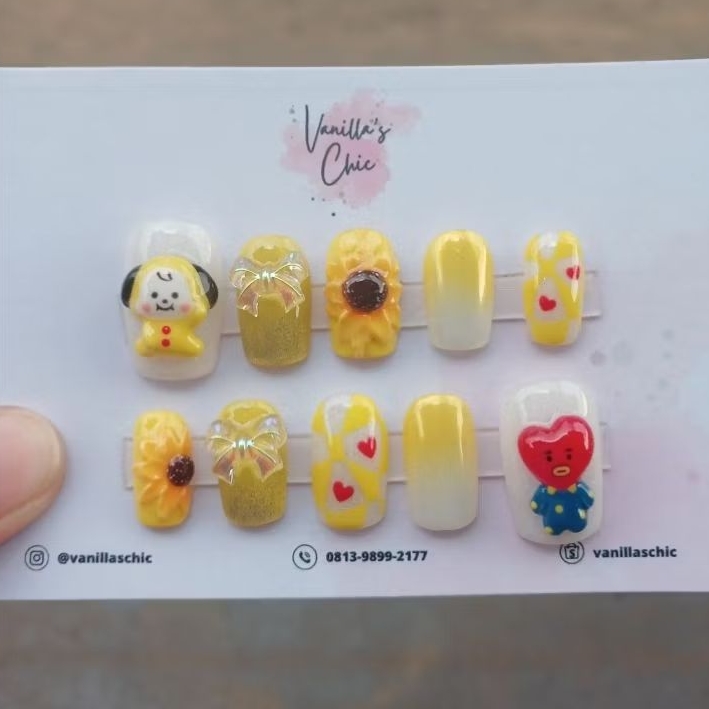 BT21 3D Character BTS Custom Nails Fake Nails