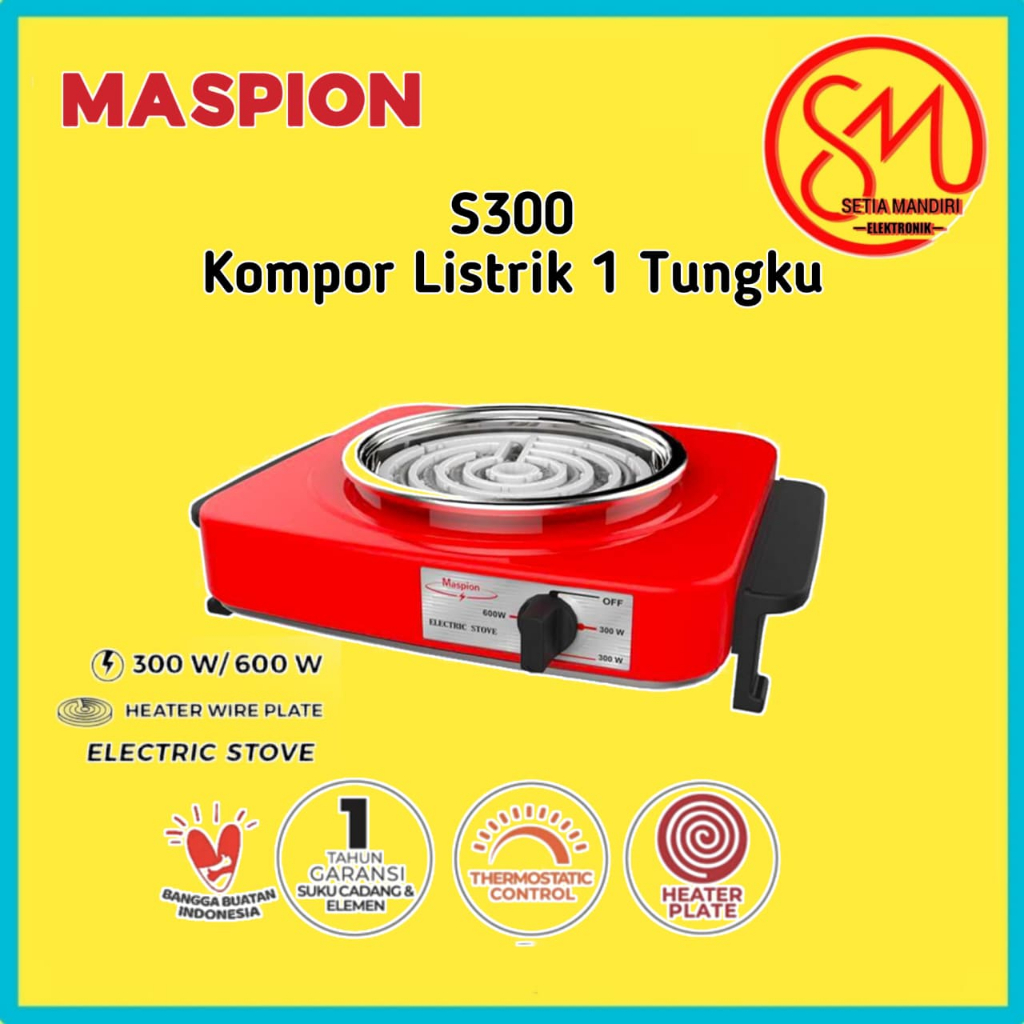Maspion Electric Stove Kompor Listrik 1 Tungku S-300 / S-301 / S-302 / S-303