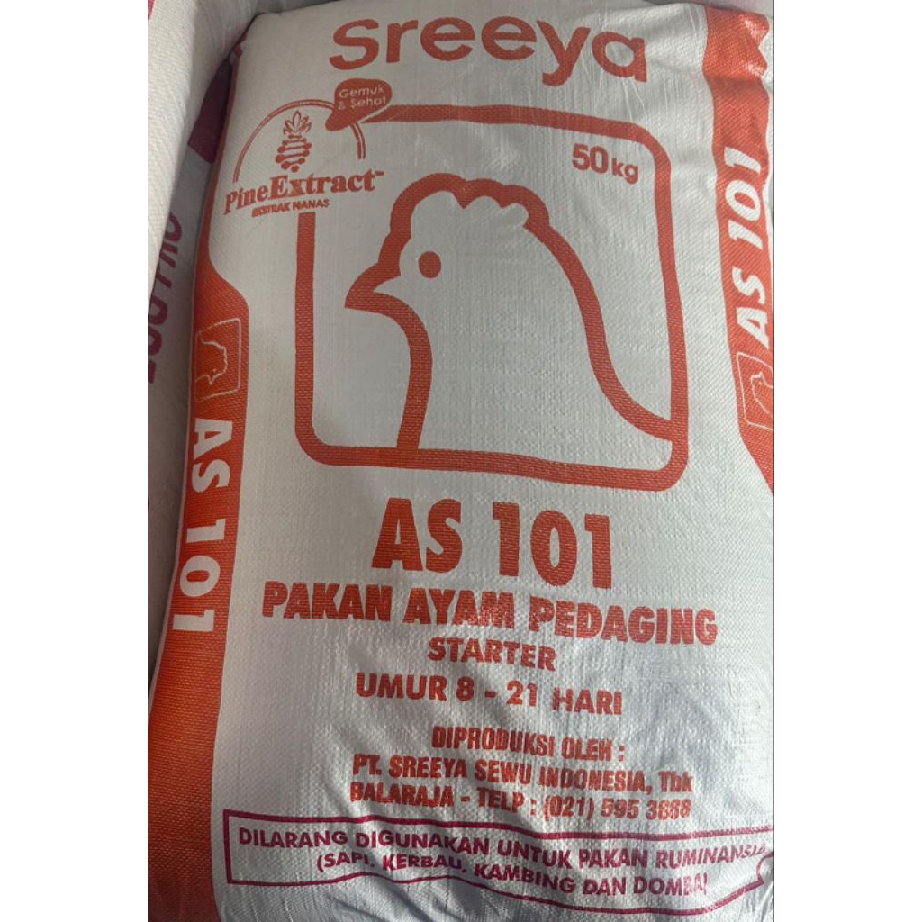 SREEYA AS101 PROTEIN 22% | PAKAN STARTER USIA 8-21 HARI | PAKAN AYAM MUDA/DOC | pakan ayam pedaging