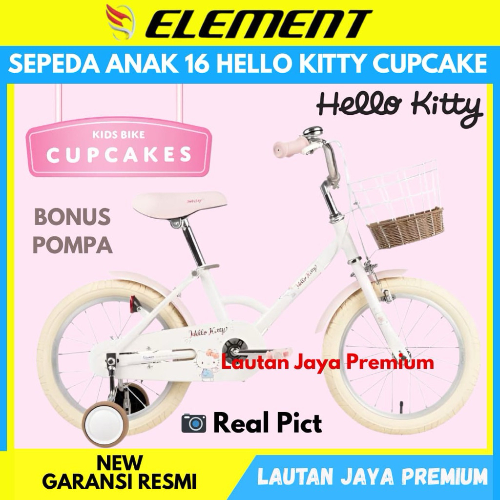 Sepeda Anak Perempuan 16 Element Cupcake Hello kitty
