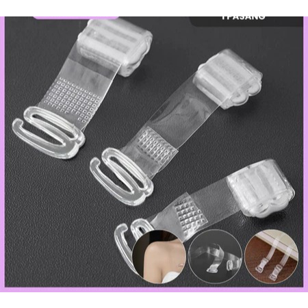 Tali Bra Transparan 1 Pasang Tali Bra Bening Set / Tali BH Transparan Bening / Bra Strap Pengait Bra