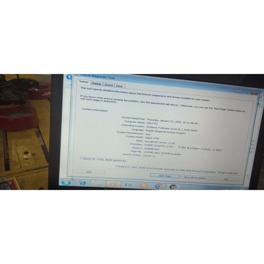 unit Laptop acer core i3