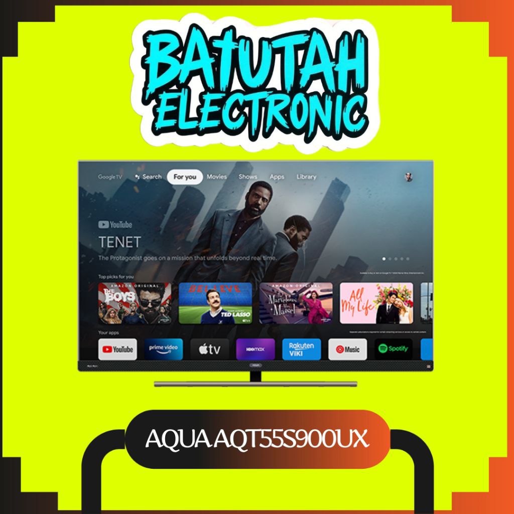 AQUA AQT55S900UX GOOGLE TV QLED 55 INCH SMART DIGITAL
