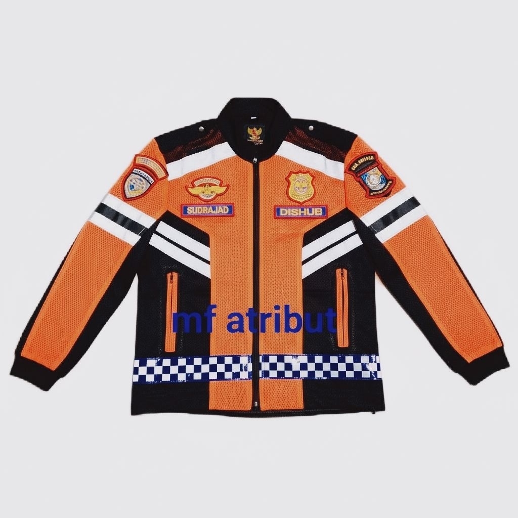 JAKET DINAS JALA/JARING DISHUB TERBARU ORANGE KOMBINASI HITAM