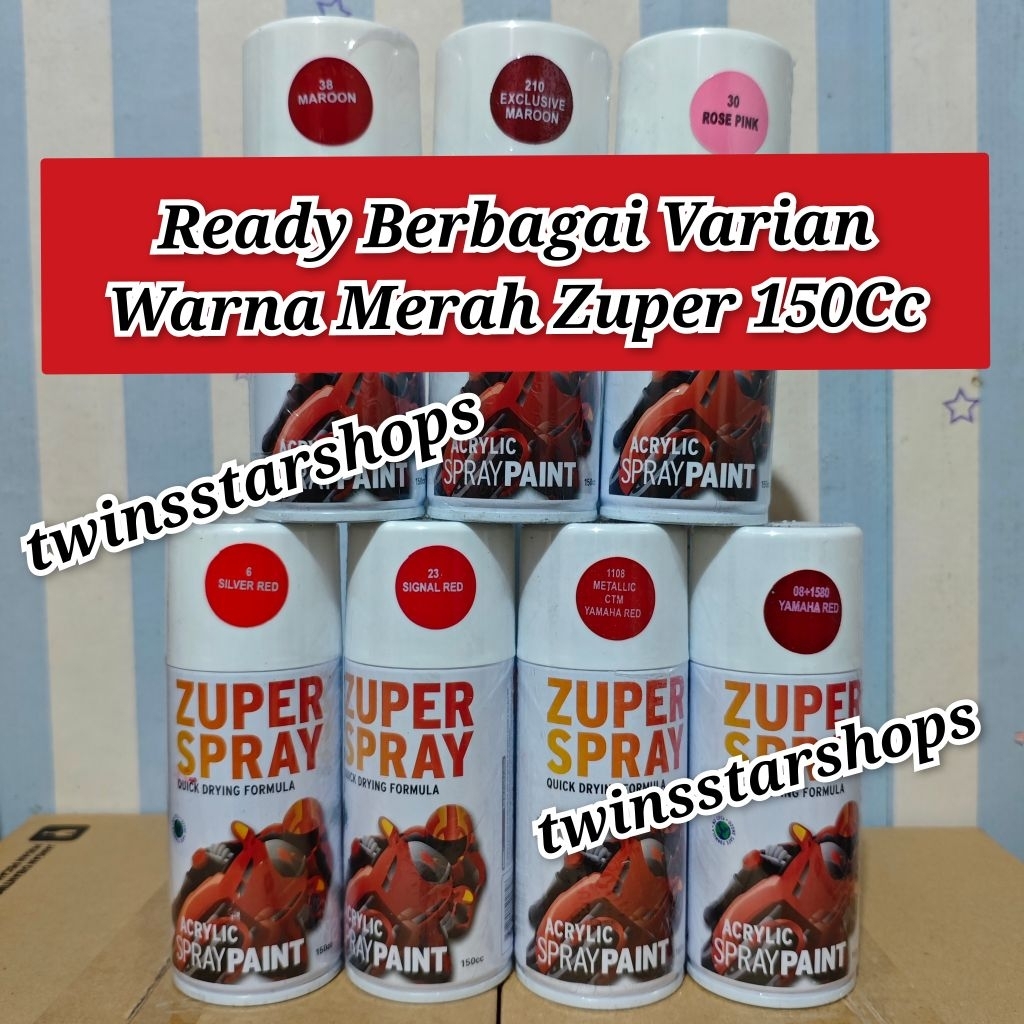 Pilox Pilok Pylox Cat Zuper Berbagai Varian Warna Merah Signal Red 23 Maroon 38 Exclusive Marun 210 